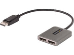 StarTech DisplayPort to 2 x DisplayPort Hub, Male to Female, Space Gray (MST14DP122DP)