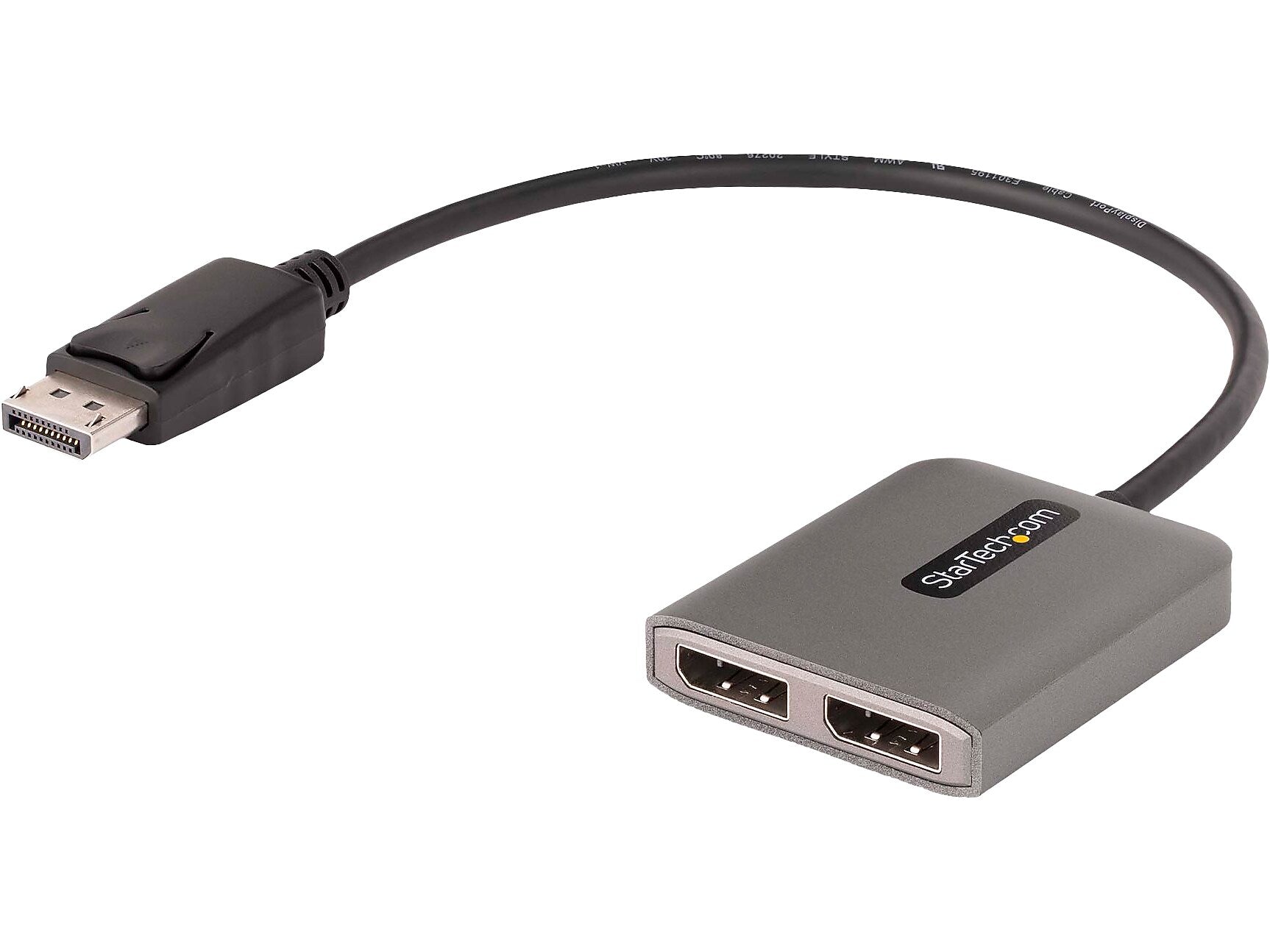 StarTech DisplayPort to 2 x DisplayPort Hub, Male to Female, Space Gray (MST14DP122DP)