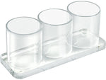Azar Deluxe 7"W 3-Cup Holder, Clear, Each (225573)