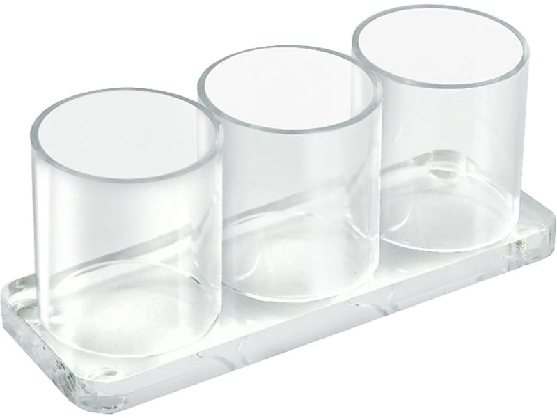 Azar Deluxe 7"W 3-Cup Holder, Clear, Each (225573)