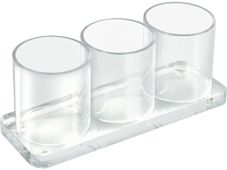 Azar Deluxe 7"W 3-Cup Holder, Clear, Each (225573)