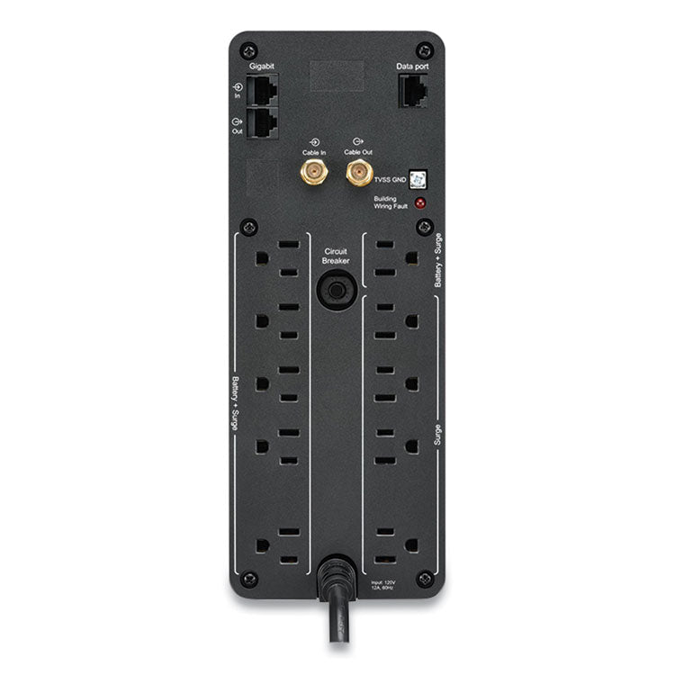 br1500ms back-ups pro br series sinewave battery backup system, 10 outlets, 1,500 va, 1,080 j