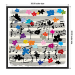 Amanti Art Floral Music Notes by Jenny Frean Framed Canvas Wall Art Print, 30" x 30" (A42678027404)