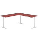 VersaDesk PowerLift 60"W Electric L-Shaped Adjustable Standing Desk, Cherry/White (PLLSD6072-WC-APP)