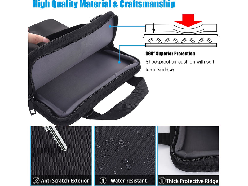 TechProtectus 9.7"-12" Water Resistant Vertical Laptop Sleeve, Shock-Absorbing, Black (TP-BK-VR11)