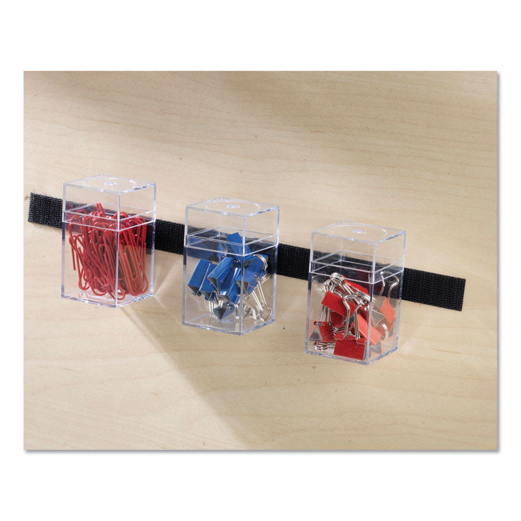 Sticky-Back Fasteners With Dispenser, Removable Adhesive, 0.75" X 5 Ft, Black