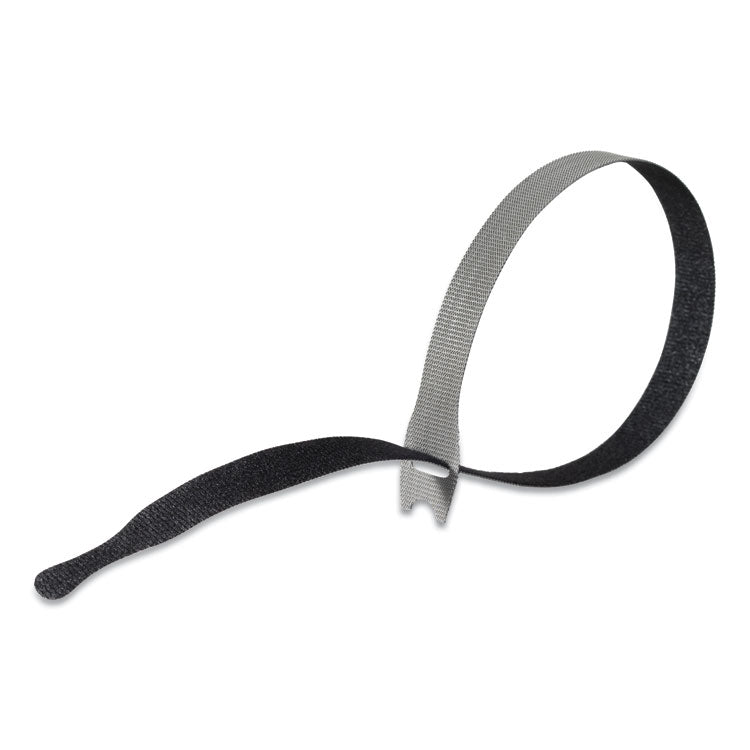 One-Wrap Pre-Cut Thin Ties, 0.5" X 15", Black/gray, 30/pack