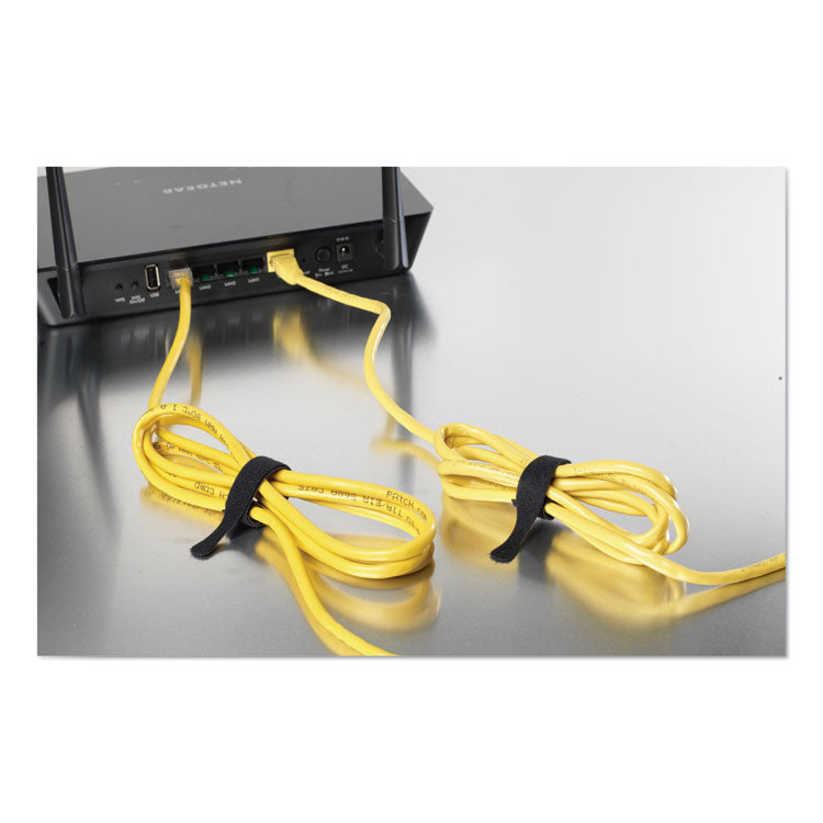 One-Wrap Pre-Cut Thin Ties, 0.5" X 8", Black, 50/pack