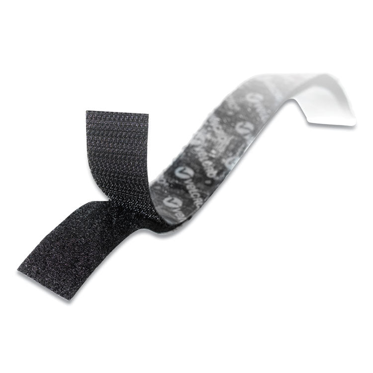 Sticky-Back Fasteners With Dispenser, Removable Adhesive, 0.75" X 5 Ft, Black