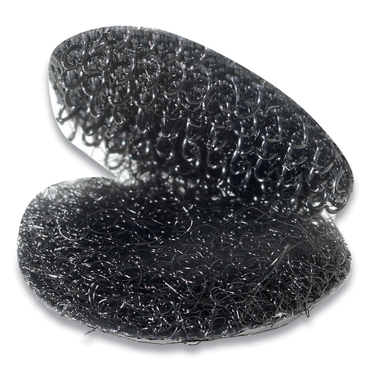 Sticky-Back Fasteners, Removable Adhesive, 0.63" Dia, Black, 15/pack