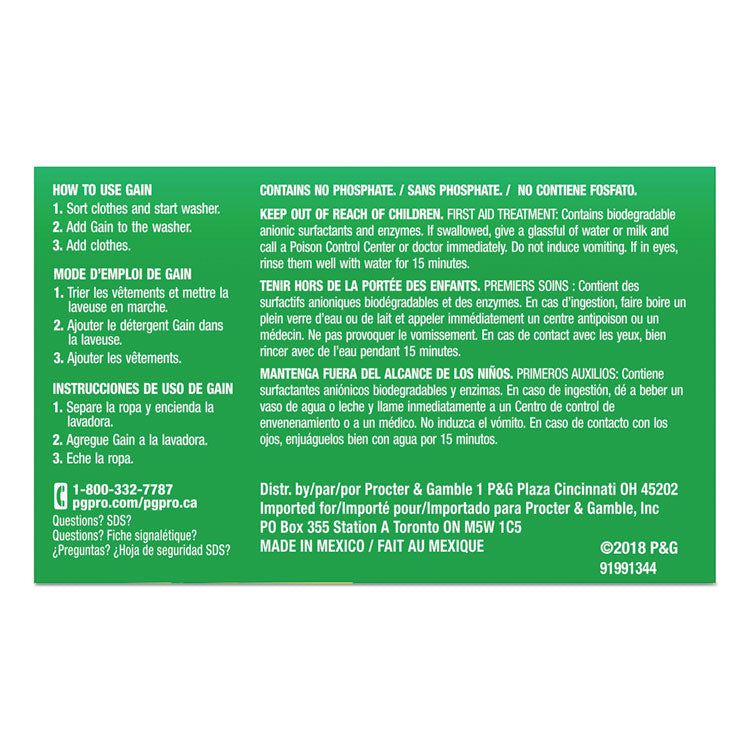 Powder Laundry Detergent, Gain Original Scent, 1.1 oz Box, 156 Boxes/Carton