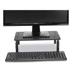 Adjustable Rectangular Monitor Stand, 14" x 9" x 3.25" to 5.25", Black, Supports 44 lbs