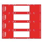 File Pocket Handles, 9.63 X 2, Red/white, 4/sheet, 12 Sheets/pack