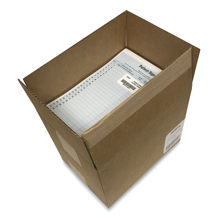 Patient Sign-In Label Forms, Two-Part Carbon, 8.5 x 11.63, Blue Sheets, 125 Forms Total