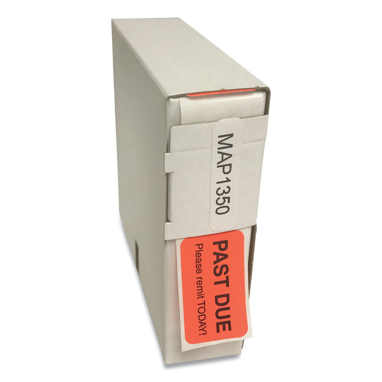 Billing Collection Labels, Past Due Please Remit Today!, 0.88 X 1.5, Fluorescent Red, 250/roll