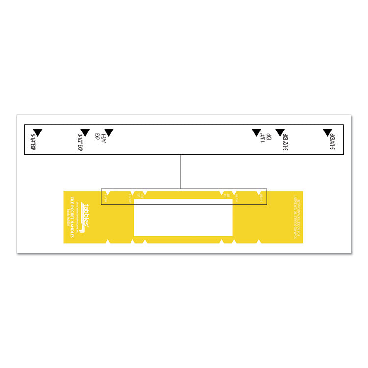 File Pocket Handles, 9.63 X 2, Yellow/white, 4/sheet, 12 Sheets/pack