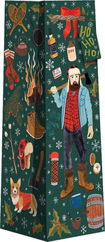 JAM Paper Winter Lumberjack Wine Gift Bags, Multicolored, 120/Pack (526BXBT6251)