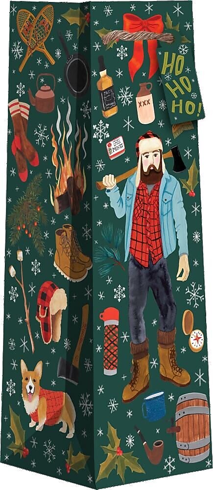 JAM Paper Winter Lumberjack Wine Gift Bags, Multicolored, 120/Pack (526BXBT6251)