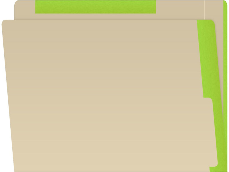 Medical Arts Press File Folder, Straight-Cut, Letter Size, Manila Stock, Manila/Light Green, Reinforced Right Side, 50/Box