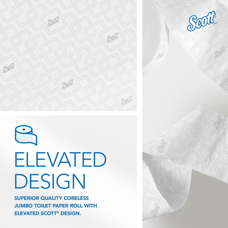 Scott Essential JRT Recycled Coreless Toilet Paper, 2-Ply, White, 12 Rolls/Case (07006)