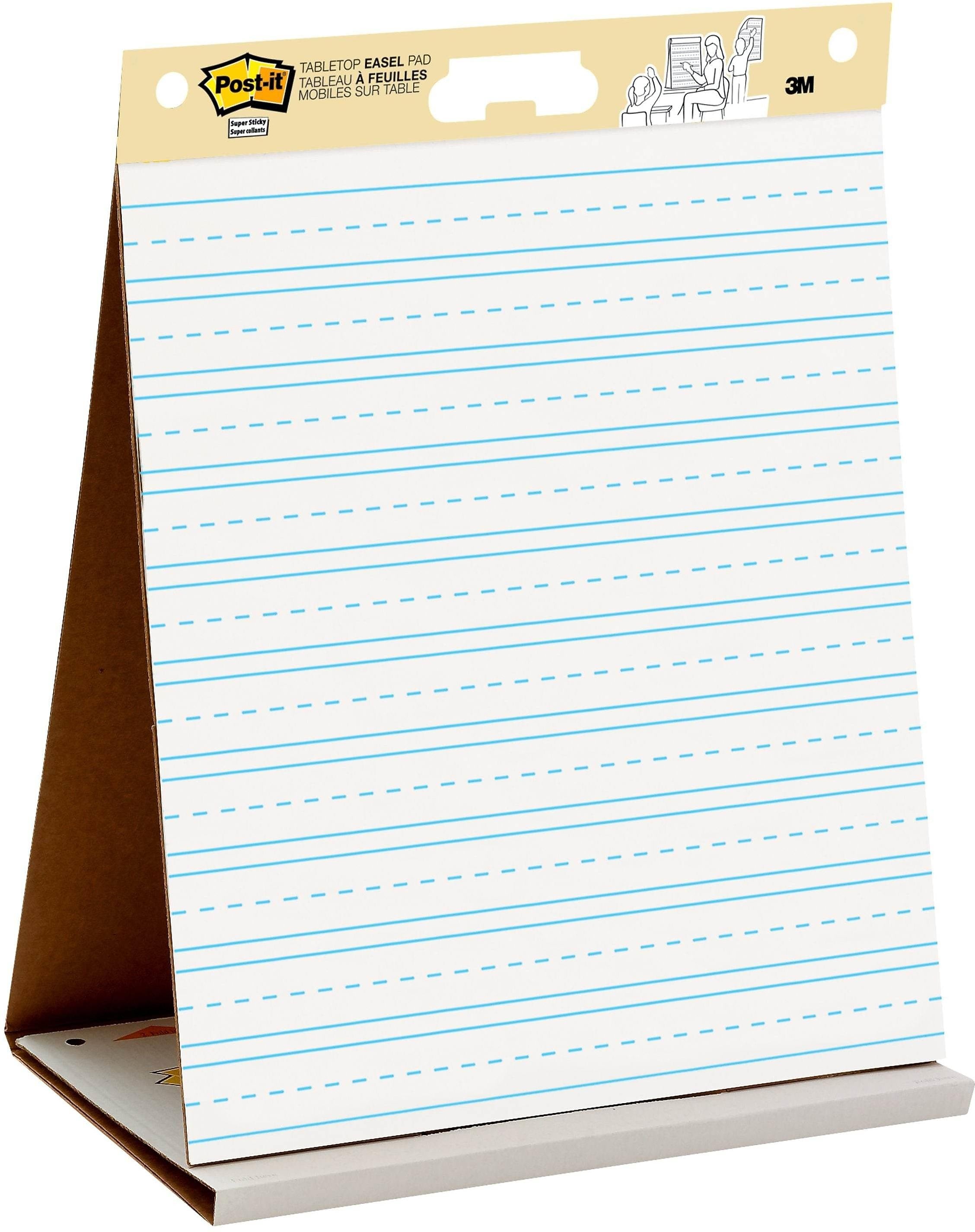 Post-it Super Sticky Tabletop Easel Pad, 20" x 23", Primary Lined, 20 Sheets/Pad (563PRL)