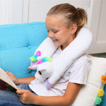 Bouncyband Sensory Vibrating Unicorn Stuffed Animal, White/Purple (BBAVNUN)