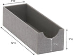Household Essentials 1-Compartment Cardboard/Poly Linen/Nonwoven PP Drawer Organizer, Gray (725-1)