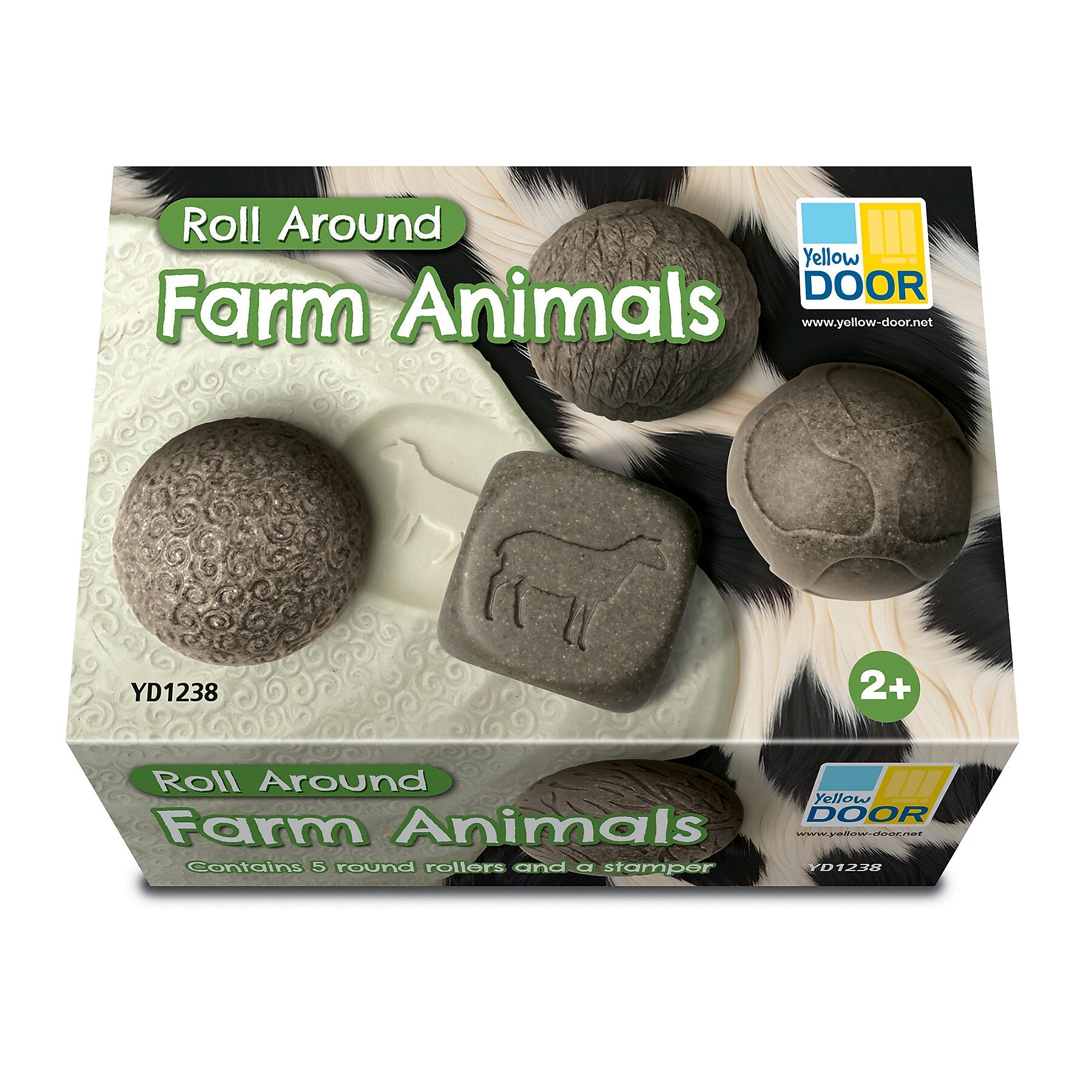 Yellow Door Roll Around Farm Animals, Assorted Colors, 6/Set (YUS1238)