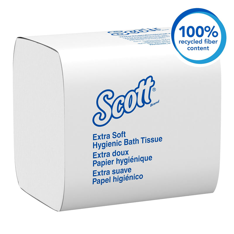 Scott Cotton Z-Fold Toilet Paper, 2-ply, White, 250 Sheets/Pack, 36 Packs/Carton (48280)