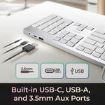Adesso EasyTouch 730 Wired Multi-OS Scissor Switch Keyboard with Copilot AI Hotkey, White (AKB-730UW)