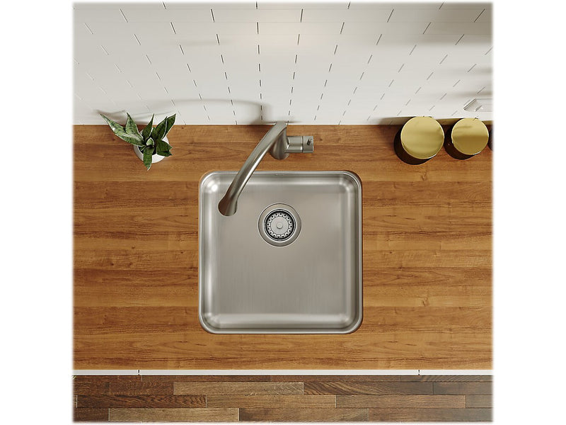 Elkay Lustertone Classic Single-Bowl Undermount Kitchen Sink, 18.5" x 18.5" x 5.38", Stainless Steel, Lustrous Satin