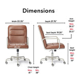 Finch Franklin Bonded Leather Computer and Desk Chair, Camel (CHR10060B)