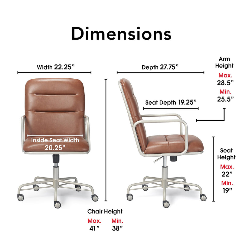 Finch Franklin Bonded Leather Computer and Desk Chair, Camel (CHR10060B)