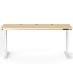 VersaDesk PowerLift 72"W Electric Rectangular Adjustable Standing Desk, Maple/White (PLSDR7224-WM-APP)
