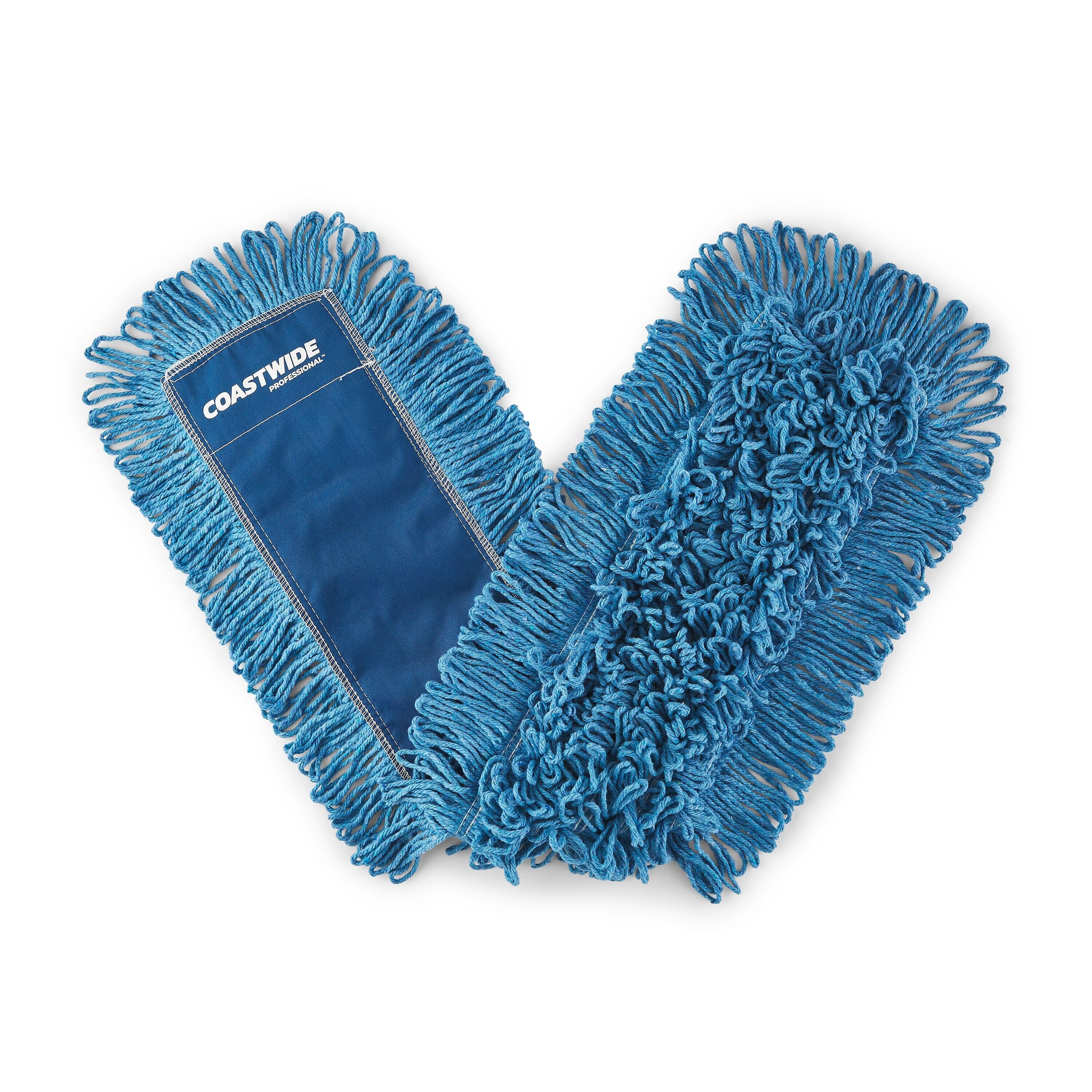 Coastwide Professional™ Looped-End Dust Mop Head, Cotton, 36" x 5", Blue (CW56760)
