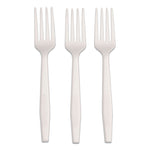 CPLA Cutlery, Heavyweight Fork, Plastic, White, 1,000/Carton