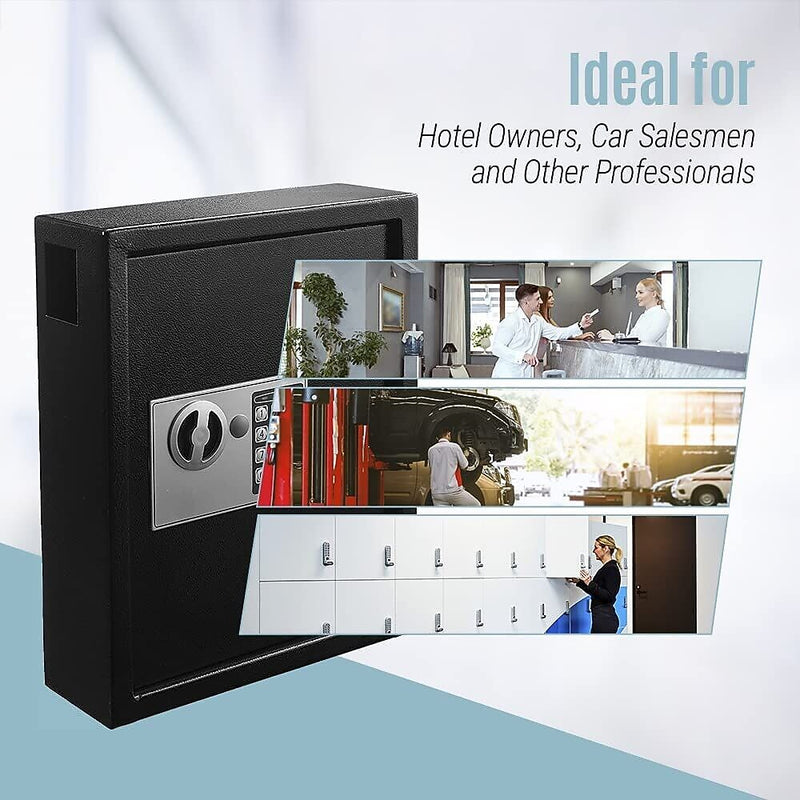 AdirOffice 40 Key Electronic Keypad Cabinet, Black (680-40-BLK)