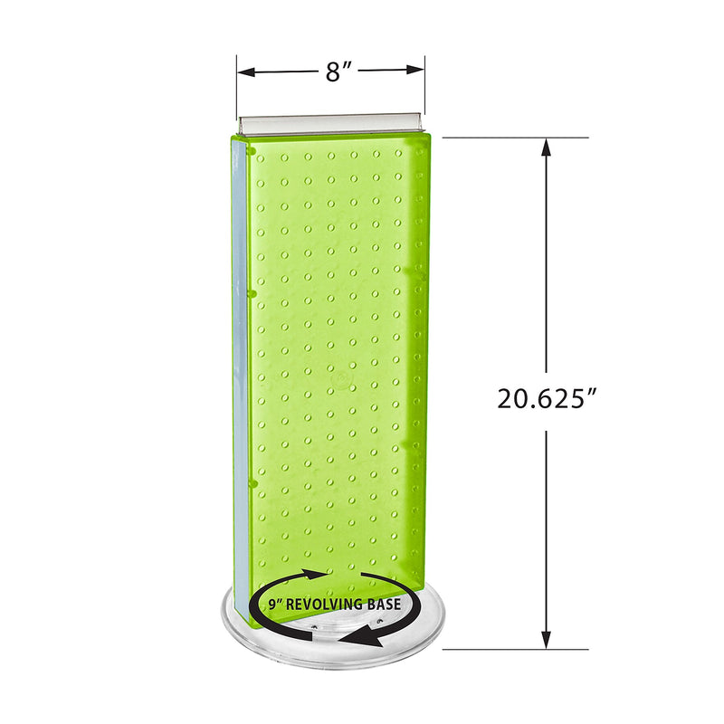 Azar Displays 20”H x 8”W Pegboard Counter Display with 16 4" Hooks, Green(700508-GRE-4C16)