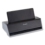 28-Sheet Commercial Electric Two-Hole Punch, Fixed 9/32" Holes, Black/silver