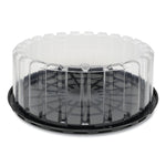 Plastic Cake Container, Shallow 9" Cake Container, 9" Diameter x 3.38" h, Clear/Black, 90/Carton