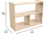 Flash Furniture Bright Beginnings 3-Section Modular Storage Unit, 24.5"H x 31.5"W x 11.75"D, Brown (MK-KE23933-GG)