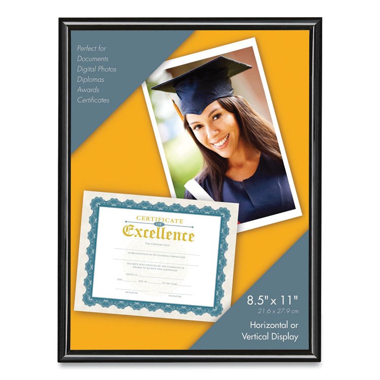 U-Channel Document Frame, 8.5 X 11, Black