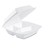Foam Hinged Lid Containers, 3 Compartments, 8.38 x 7.78 x 3.25, 200/Carton