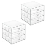 iDESIGN Stackable Storage Drawer, 3 Drawers, Plastic, Clear, 2/Pack (29094M2)