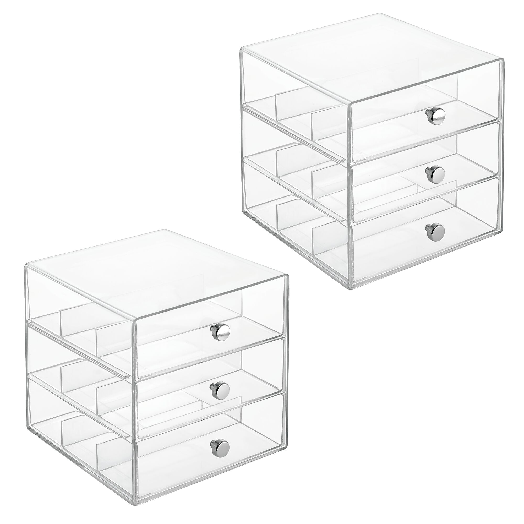 iDESIGN Stackable Storage Drawer, 3 Drawers, Plastic, Clear, 2/Pack (29094M2)