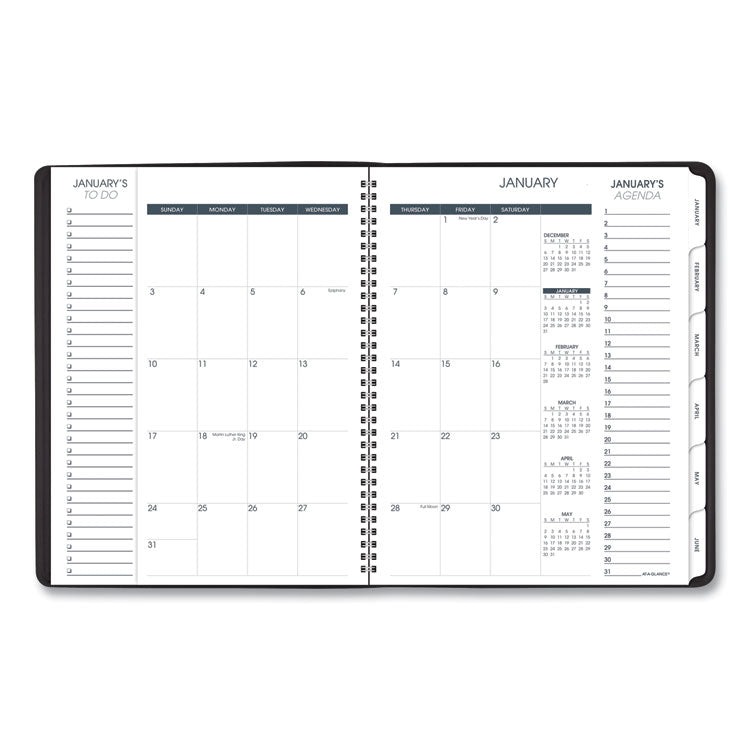 Triple View Weekly Vertical-Column Format Appointment Book, 11 x 8.25, Black Cover, 12-Month (Jan to Dec): 2025