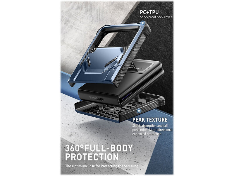 i-Blason Armorbox Metallic Blue Rugged Case for Samsung Galaxy Z Flip4 (Galaxy2022-ZFlip4-5G-Armorbox-Tilt)