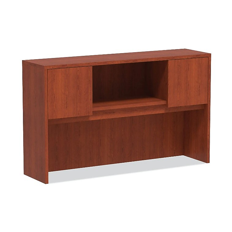 Alera Valencia Series Hutch With Doors, 58 7/8w X 15d X 35 1/2h, Medium Cherry