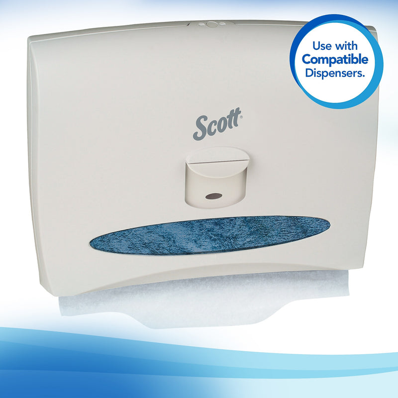 Scott Pro Personal Seat Covers, White, 15" x 18", 125 Sheets/Pack (07410)