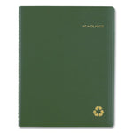 Recycled Weekly Vertical-Column Format Appointment Book, 11 x 8.25, Green Cover, 12-Month (Jan to Dec): 2025